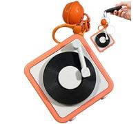 Porte-clés magnétophone rétro, porte-clés musique rétro | Porte-clés vintage pour tourne-disque pour couples, fonction d'enregistrement,Porte-clés décoratif pour clés de couple, Orange1, Se référer à