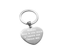 Porte-Clés Maman Cœur Acier Inoxydable Nom Dédié Citation Personnalisés