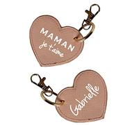PORTE-CLÉS MAMAN JE T'AIME À PERSONNALISER, rose bonbon