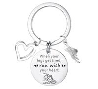 Porte-clés marathon Runner - Cadeau inspirant pour les amateurs de cross-country, d'athlétisme, de fitness, de gym, d'entraînement et d'exercice pour les amateurs de sport, Argenté., taille unique