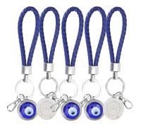 Porte-clés Mauvais œil, Bijoux œil Bleu Turc, Amulette œil Bleu, Pendentif Amulette Turque Bleue, Porte-clés 5 Pièces, Porte-Bonheur, Bijoux, de Vacances, Artisanat
