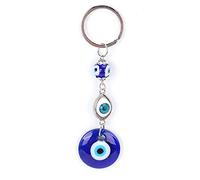 Porte-clés Mauvais Œil Porte-clés Turc Œil Bleu Perles Verre Alliage Protection Chanceux Accessoire Sac Bijou 12 x 4 cm