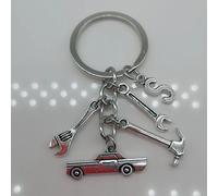 Porte-Clés Mécanique Papa Père Porte-Clés Initial Cadeau De Fête Des Pères Lettre A-Z Camion Porte-Clés Camion Porte-Clés Voiture Camion Amant Cadeau - Type Silver-S-2