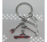 Porte-Clés Mécanique Papa Père Porte-Clés Initial Cadeau De Fête Des Pères Lettre A-Z Camion Porte-Clés Camion Porte-Clés Voiture Camion Amant Cadeau - Type Silver-H-2