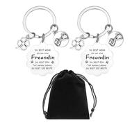 Porte-Clés Meilleur Ami 2 Pièces, Sac De Rangement 1 Pièce, Porte-Clés en Métal Créatif, Accessoires De Porte-Clés, Petits Cadeaux pour Amis