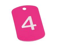 Porte-clés métalliques numérotés, Metal Number Tags Multicolor 50X30mm Numbers 1-200 For Keyring ID Card(Rose Red,1-50)