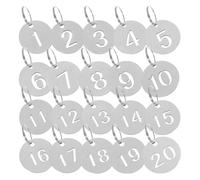Porte-clés métalliques numérotés, Metal Number Tags Stainless Steel Silver 1-200 2.30X2.30X0.20cm 200 pcs(100-150)