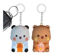 Porte-clés mignon, 2 pièces de porte-clés de style dessin animé, adorable figurine de dessin animé, accessoires amusants et portables pour sacs, coffret cadeau pour adolescents et enfants, multicolore
