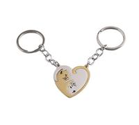 Porte-clés mignon assorti en forme de chat - Porte-clés en forme de cœur | Puzzle assorti noir et blanc, pendentif assorti de puzzle de chats, porte-clés romantique assorti pour les amoureux des chats