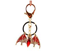 Porte Cles Mignon Diamant Chauve-Souris Porte-Clés Animal Insecte Porte-Clés Pendentif En Métal Petit Cadeau Porte-Clés Rouge