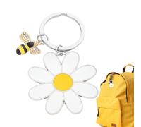 Porte-clés mignon en forme de marguerite, porte-clés de fleurs de marguerite, porte-clés en métal, ornements de sac à dos pour adultes et K, Porte-clés Daisy Bee, Siehe Beschreibung