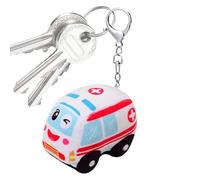 Porte-clés Mignon en Peluche | Porte-clés en Forme de Camion de Pompier pour bébé | Jouet éducatif pour d'âge préscolaire et Fille pour Anniversaire, Vacances, Sac à Dos, Voyage