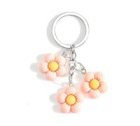 Porte-Clés Mignon Fleur, Porte Clef Kawaii Fleur Pour Femme, Bijou De Sac Clé De Fleur, Bag Charm Porte Clé Sac, Breloques Pour Grigri Sac à Main, Cadeau Maîtresse D'école (Rose)