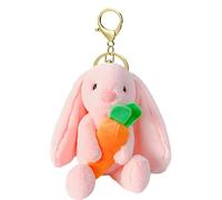 Porte-clés Mignon Lapin Lulu -peluche 14x9x17cm Fuzzy Pľush Bùnny Tenant Une Carotte | Charme De Sac Kawaii, Porte-clés En Peluche De Pâques Pour Sacs À Dos, Filles, Femmes, Cadeaux