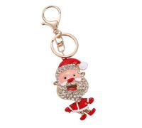 Porte-clés mignon, porte-clés Père Noël, ornements de Père Noël de dessin animé, accessoires de Noël créatifs, alliage, portefeuille, sac, clé de voiture, sac à dos, breloque