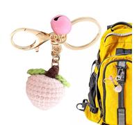 Porte-clés mignon pour sacs à dos | Ornement de collection boule de laine au crochet en forme de fruit | Décoration douce tricotée à la main pour sac à dos, téléphone portable, joli porte-clés pour ca