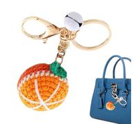 Porte-clés mignon pour sacs à dos | Ornement de collection boule de laine au crochet en forme de fruit | Décoration douce tricotée à la main pour sac à dos, téléphone portable, joli porte-clés pour ca