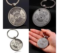 Porte clés Mini calendrier perpétuel en métal Unique, alliage de Zinc, sculpture soleil lune, calendrier 2010 à 2060, cadeaux créatifs