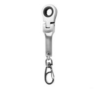 Porte-clés mini clé à cliquet 10 mm - Tête rotative à 180° for meubles(Matte silver)