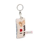 Porte-clés Mini Coussin en Peluche I Herz my dog 8cm avec Clochette