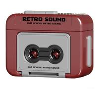 Porte-clés mini enregistreur cassette rétro portable en ABS rouge classique pour une expérience audio nostalgique, cadeau amusant pour les amateurs de musique et les collectionneurs