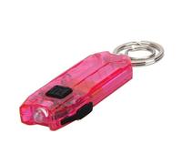 Porte-clés mini lampe de poche rechargeable USB avec luminosité maximale de 45 lm, deux modes d'éclairage, angle de faisceau de 100 degrés, boîtier en polycarbonate (rose)