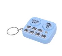 Porte-clés Mini lecteur de disque DJ, lumières colorées avec mode de lecture automatique et manuel, contrôleur DJ portable, pendentif, porte-clés à breloques, cadeau pour amateur (Sky Blue)