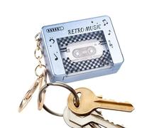 Porte-clés mini lecteur de musique avec 10 chansons | Pour sac à dos, sac à main, sac à main, fête, voyage, maison, bureau, navette, salle de classe, bleu, Refer to description