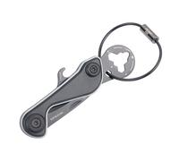 Porte-clés mini-outil 9 fonctions - PARCEL CUT & CART - Débloqueur de caddie, couteau à paquets, décapsuleur, ouvre-paquet (véritable acier inoxydable 440) aluminium anodisé rouge/noir