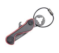Porte-clés mini-outil 9 fonctions - PARCEL CUT & CART - Débloqueur de caddie, couteau à paquets, décapsuleur, ouvre-paquet (véritable acier inoxydable 440) aluminium anodisé rouge/noir