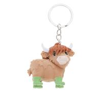 Porte-clés minimaliste en forme de vache des Highlands offrant une esthétique simple et un attrait coloré pour l ' amélioration des modes de modernes