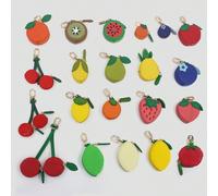 Porte-clés minimaliste et mignon en forme de fruit, porte-monnaie, fraise, cerise, myrtille, série de mini-fruits, ornement pour sacs pêche,myrtille,pomme,orange,fraise,cerise,avocat,kaki,Cerise-1,Cit