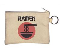 Porte-clés minimaliste Ramen Noodles Japonais Food Graphic Porte-monnaie Beige