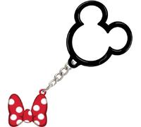 Porte-clés Minnie Mouse avec nœud et boule d'icône, rouge/blanc, 1.50 inches (3.81 cm)