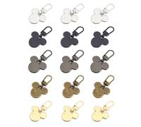 Porte-clés mixte en alliage de métal avec pendentifs en forme de dessin animé mignonnes petites boucles amovibles fermeture éclair pièces pour sacs et vêtements