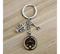 Porte-clés mode en alliage avec un symbole de justice - le cadeau parfait pour les diplômés de l'école de droit, les juges et les professionnels du droit. Accessoires de voiture, breloques de sac, cad