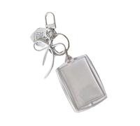 Porte-clés moderne en forme de cœur organisé pour cartes photo, porte-monnaie, sac à main, présentoir professionnel pour carte d'identité, blanc, One Size