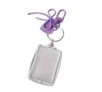 Porte-clés moderne en forme de cœur organisé pour cartes photo, porte-monnaie, sac à main, présentoir professionnel pour carte d'identité, violet, One Size