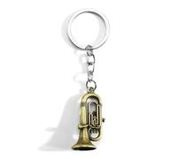 Porte-Clés Moderne, Trompette, Cornet Et Saxophone Design Minimaliste Et Créatif, Cadeau Pour Femme, Anniversaire, Sœur, Petit Ami, Bijou De Sac Et Accessoires élégants (A-Bleu ancien)