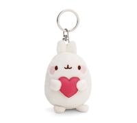 NICI Porte-clés MOLANG avec cœur 8cm Blanc - Pendentif Animal avec Anneau métallique pour accrocher aux clés, à la Corde, au Sac et Plus Encore