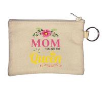 Porte-clés Mom You are The Queen Fleurs Beige