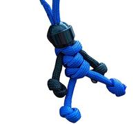 Porte-clés Moto en Blocs de Construction Fait Main - Pendentif Casque Paracorde Poupée Porte-clés, Corde Tressée Porte-clés Paracorde pour Clés de Sac/Voiture, bleu, taille unique