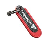 Porte-clés Moto en Cuir de Haute Qualité en Microfibre et Fibre de Carbone pour Triumph Porte-clés en Cuir de Haute Porte-clés Moto Portable Polyvalent Durable Accessoires,Red-A
