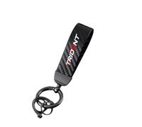 Porte-clés Moto en Cuir et Fibre de Carbone pour Triumph Trident 660 2022 Porte-clés en Cuir de Haute Porte-clés Moto Portable Polyvalent Durable Accessoires,Black-A