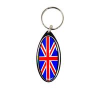 Porte-clés moto, Union Jack, ovale noir