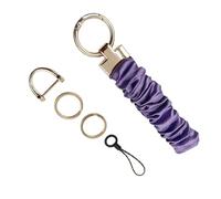 Porte-clés Mousqueton En Alliage De Zinc Avec Chouchou En Tissu Élastique Lanière Téléphone Détachable Et Dragonne Pour Modes Actifs Porte- Pour Et Téléphone