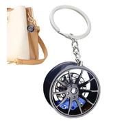 Porte-clés moyeu de roue - Porte-clés de jante de voiture - Accessoires de voiture pour homme - Porte-clés pour amateur de voiture, bleu, Refer to description