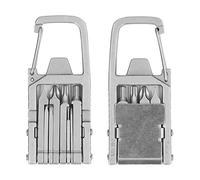 Porte-clés Multi-outils, Embout de Tournevis Multiple 12 en 1 en Acier Inoxydable Ouvre-bouteille Goupille de Retrait de Carte Mousqueton Support de Téléphone Règle Pliante