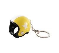 Porte-clés multicolore en forme de mini casque de moto, pendentif de casque de sécurité pour décoration de voiture, jaune, taille unique