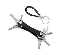 Porte-clés multifonction 2 pièces, porte-clés compact, organisateur de clés, pince à clés en métal, porte-clés en cuir tressé, organisateur de clés, organisateur de clés pratique, unisexe.